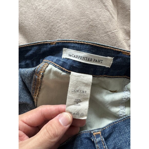 The Great Womens 27 Blue Denim Dark Wash The Carpenter Pant Jeans Cargo Straight - Picture 5 of 10